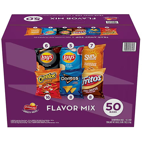 FRITO LAY'S VARIETY PACK 1.5oz FLAVORS MIX (ITEM NUMBER: 55003)