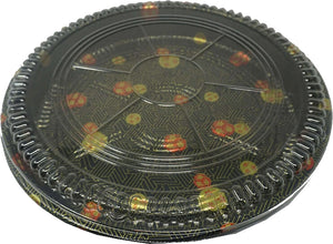 SUSHI TRAY PARTY CIRCLE DESIGN W/CLEAR LID TZ-64 (ITEM NUMBER: 60130)