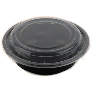 FOOD CONTAINER RND. MICROWAVE 24oz BLK 150CT #FH-23B (ITEM NUMBER: 60195)