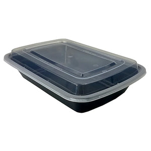 FOOD CONTAINER RECT. MICROWAVE 32oz BLK 150CT #FH-78B (ITEM NUMBER: 60197)