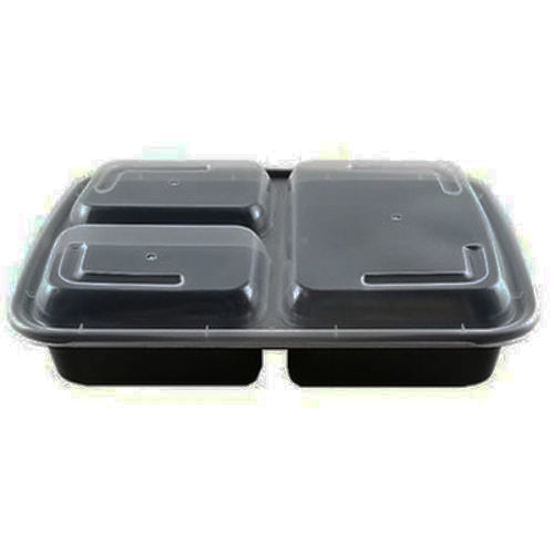 FOOD CONTAINER MICROWAVE 3 COMPT. BLK #JF-339 (ITEM NUMBER: 60215)