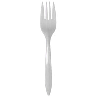 PLASTIC FORK MEDIUM WHITE 1000CT #DART F6BW (ITEM NUMBER: 60434)