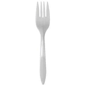 PLASTIC FORK MEDIUM WHITE 1000CT #DART F6BW (ITEM NUMBER: 60434)