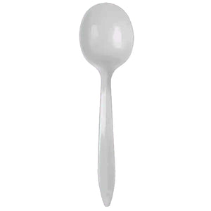 PLASTIC SPOON MEDIUM WHITE 1000CT #DART SU6BW (ITEM NUMBER: 60435)