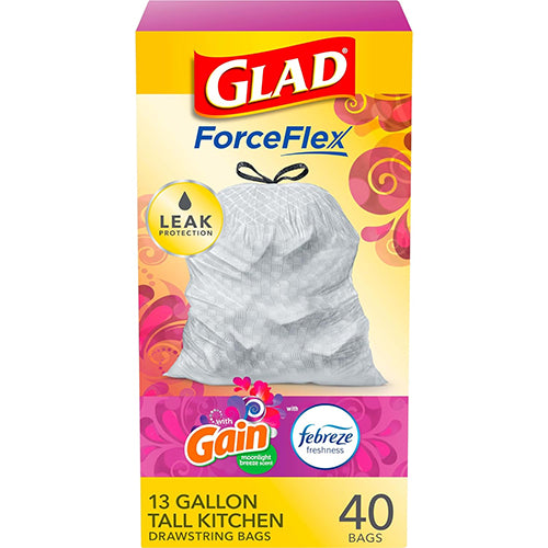 GLAD TRASH 13G 40CT FORCEFLEX GAIN MOONLIGHT (ITEM NUMBER: 60668)