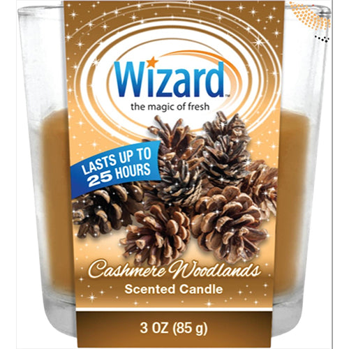 WIZARD SCENTED CANDLE 3oz CASHMERE WOODLANDS (ITEM NUMBER: 61008)