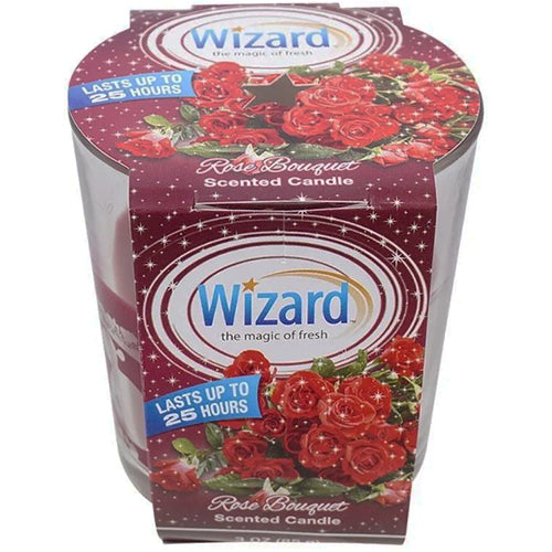 WIZARD SCENTED CANDLE 3oz ROSE BOUQUET (ITEM NUMBER: 61009)