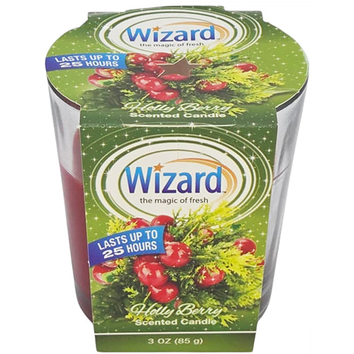 WIZARD SCENTED CANDLE 3oz HOLLY BERRY (ITEM NUMBER: 61015)