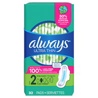 ALWAYS #97020 THIN SIZE 2 32CT (ITEM NUMBER: 62222)