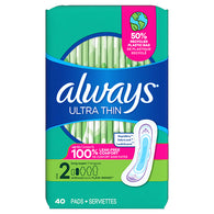 ALWAYS #75948 THIN SIZE 2 40CT (ITEM NUMBER: 62225)