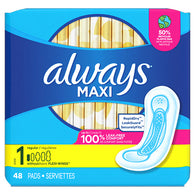 ALWAYS #66103 MAXI SIZE 1 48CT (ITEM NUMBER: 62228)