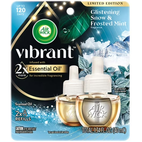 AIR WICK OIL REFILL 2PK VIBRANT SNOW & MINT (ITEM NUMBER: 65002)