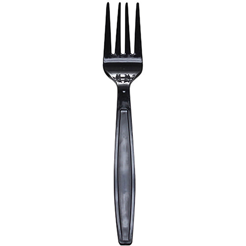 PLASTIC FORK HVY BLACK 1000CT #SLEEK P2FB (ITEM NUMBER: 70216)