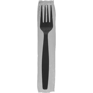 PLASTIC FORK HVY "WRAPPED" BLACK 1000CT (ITEM NUMBER: 70222)