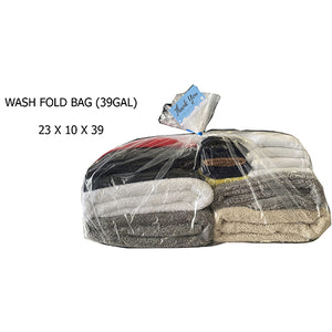 WASH AND FOLD BAG CLEAR 23 X 10 X 39 (39 GAL) (ITEM NUMBER: 70741)