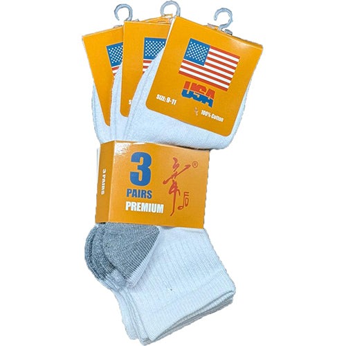 SOCKS CUSHIONED 3PK HEEL TOE SIZE 9-11 GRAY (ITEM NUMBER: 75002)