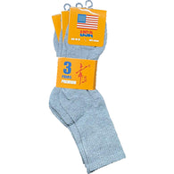 SOCKS CUSHIONED 3PK CREW SIZE 10-13 GRAY (ITEM NUMBER: 75003)