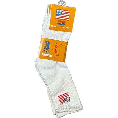 SOCKS CUSHIONED 3PK CREW SIZE 9-11 WHITE PRINTED (ITEM NUMBER: 75004)