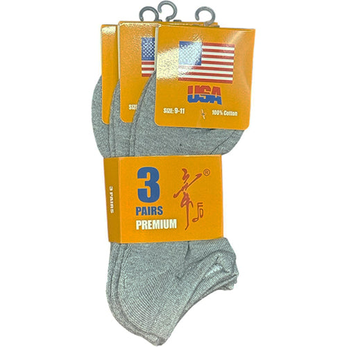 SOCKS CUSHIONED 3PK LOW-CUT SIZE 9-11 GRAY (ITEM NUMBER: 75009)