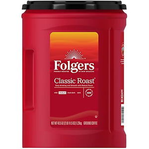 FOLGERS CLASSIC ROAST GROUND COFFEE 43.5oz (ITEM NUMBER: 80065)