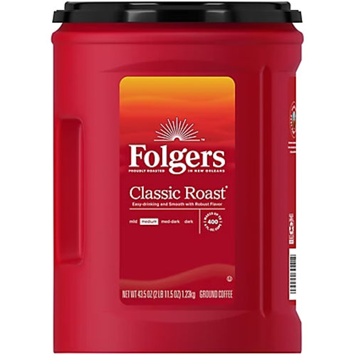 FOLGERS CLASSIC ROAST GROUND COFFEE 43.5oz (ITEM NUMBER: 80065)