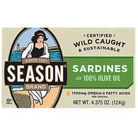 SEASON WILD CAUGHT SARDINES IN OLIVE OIL 4.375oz (ITEM NUMBER: 80084)