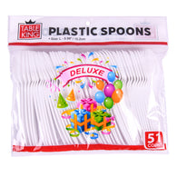 51CT WHITE PLASTIC SPOON #TABLE KING (ITEM NUMBER: 80103)