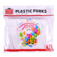 51CT WHITE PLASTIC FORK #TABLE KING (ITEM NUMBER: 80104)