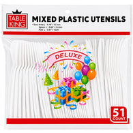 51CT WHITE PLASTIC CUTLERY COMBO #TABLE KING (ITEM NUMBER: 80105)