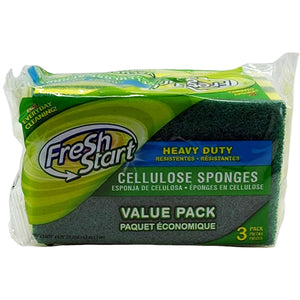 FRESH START 3PK SPONGE SCRUBBER GREEN (ITEM NUMBER: 80202)