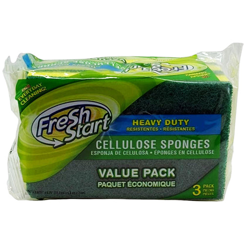 FRESH START 3PK SPONGE SCRUBBER GREEN (ITEM NUMBER: 80202)