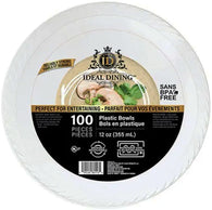 IDEAL DINING PLASTIC BOWL 12oz 100CT WHITE (ITEM NUMBER: 80231)