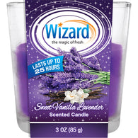 WIZARD SCENTED CANDLE 3oz SWEET VANILLA LAVENDER (ITEM NUMBER: 80437)