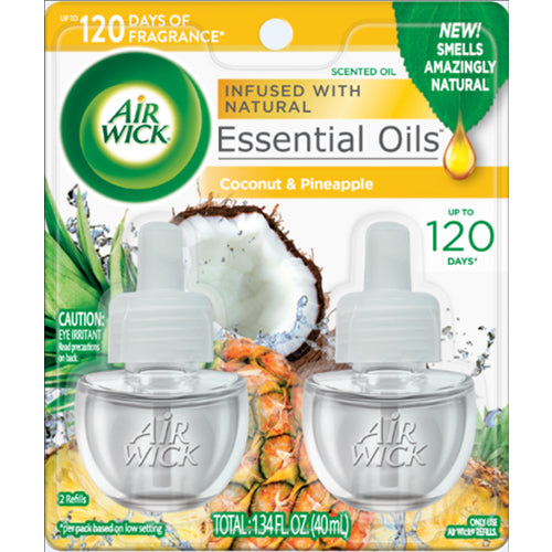 AIR WICK SCENTED OIL-2PK/COCONUT & PINEAPPLE (ITEM NUMBER: 80457)