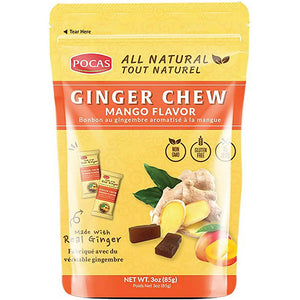 POCAS GINGER CHEW 3oz MANGO (ITEM NUMBER: 80498)