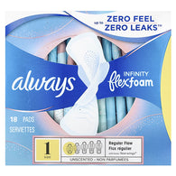 ALWAYS #1713 INFINITY FLEX FOAM SIZE 1 18CT (ITEM NUMBER: 80602)