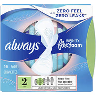 ALWAYS #1714 INFINITY FLEX FOAM SIZE 2 16CT (ITEM NUMBER: 80603)