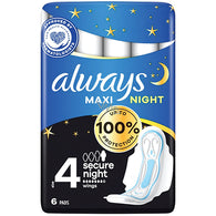 ALWAYS MAXI SIZE 4 6CT NIGHT (ITEM NUMBER: 80708)