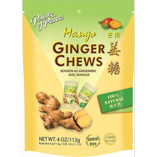 PRINCE OF PEACE GINGER CHEW 4oz MANGO (ITEM NUMBER: 89083)