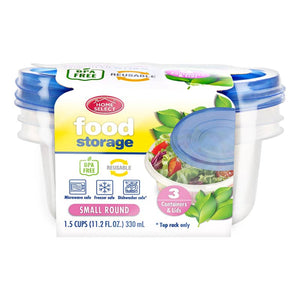 HOME #11346 FOOD STORAGE CONTAINER 2CT SMALL RND  (ITEM NUMBER: 17648)