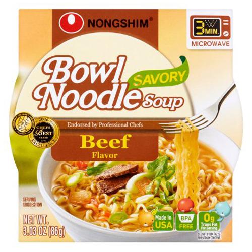 NONGSHIM BOWL NOODLE-SAVORY BEEF (ITEM NUMBER:10110)