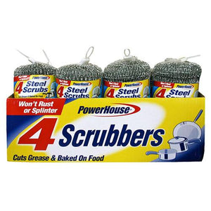 POWERHOUSE SCOURING PAD-3CT/STEEL SILVER (ITEM NUMBER: 10181)