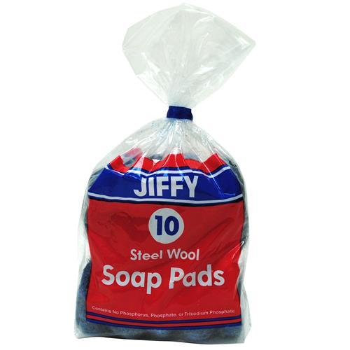 STEELWOOL SOAP PADS-10CT JIFFY (ITEM NUMBER: 10186)