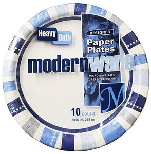 MODERN #70055 COATED PAPER PLATE 10CT 10.25 IN. (ITEM NUMBER: 10193)