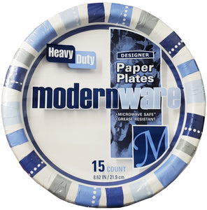 MODERN #75179 COATED PAPER PLATE 15CT 9 IN. (ITEM NUMBER: 10198)