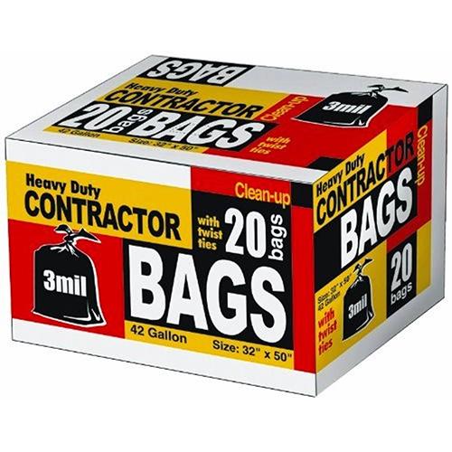 HEAVY DUTY CONTRACTOR BAGS 42GAL 20CT (ITEM NUMBER: 11251)
