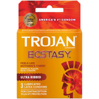 CONDOMS ECSTASY ULTRA RIBBED #TROJAN (ITEM NUMBER: 11397)