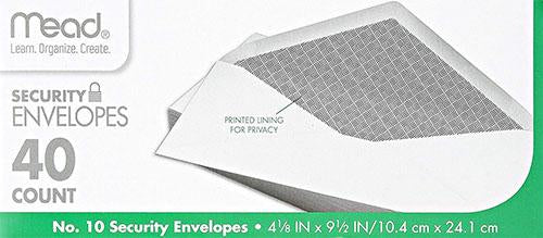 MEAD SECURITY ENVELOPES-40CT/75214(ITEM NUMBER: 11568)