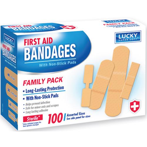 LUCKY 80CT ASSORTED SIZE BANDAGES #4100 (ITEM NUMBER: 11707)