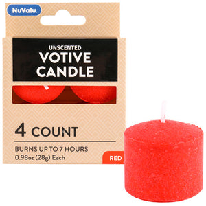 NUVALU VOTIVE CANDLE 4CT RED (ITEM NUMBER: 14110)